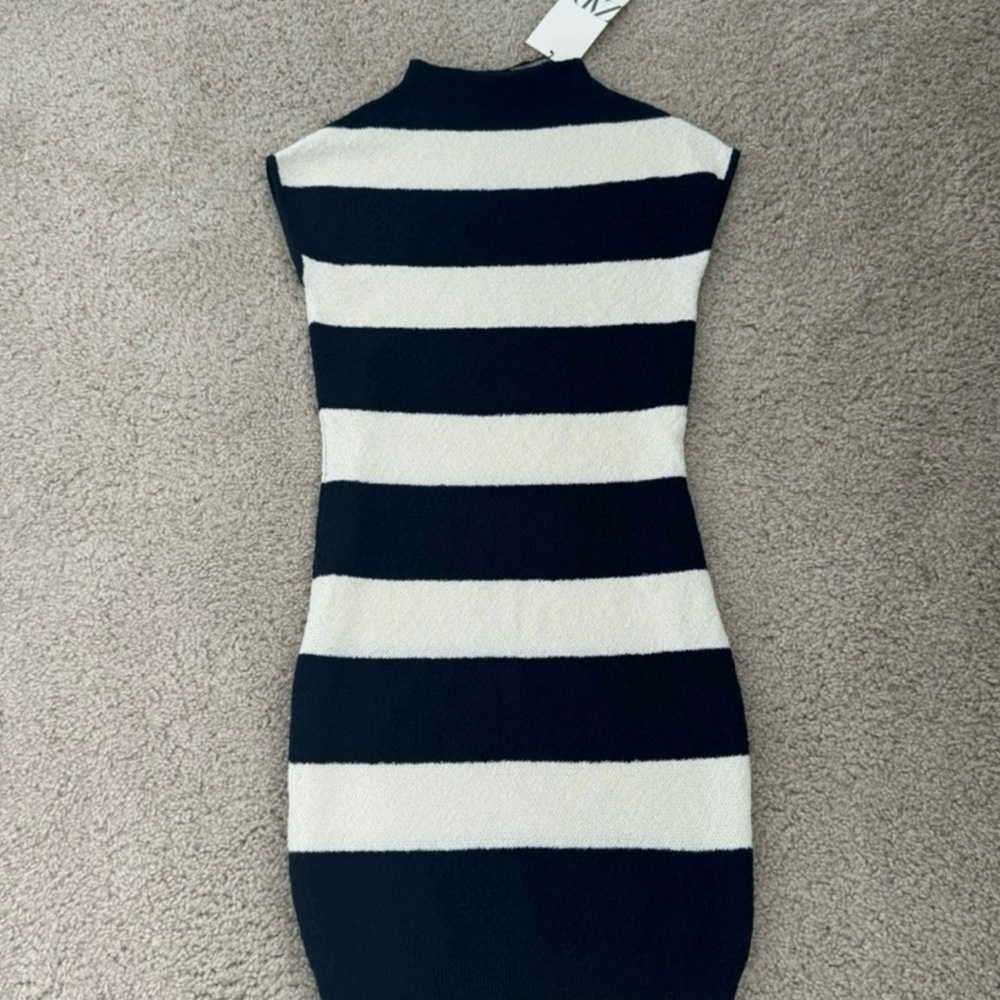 Zara Striped Black and White Dress